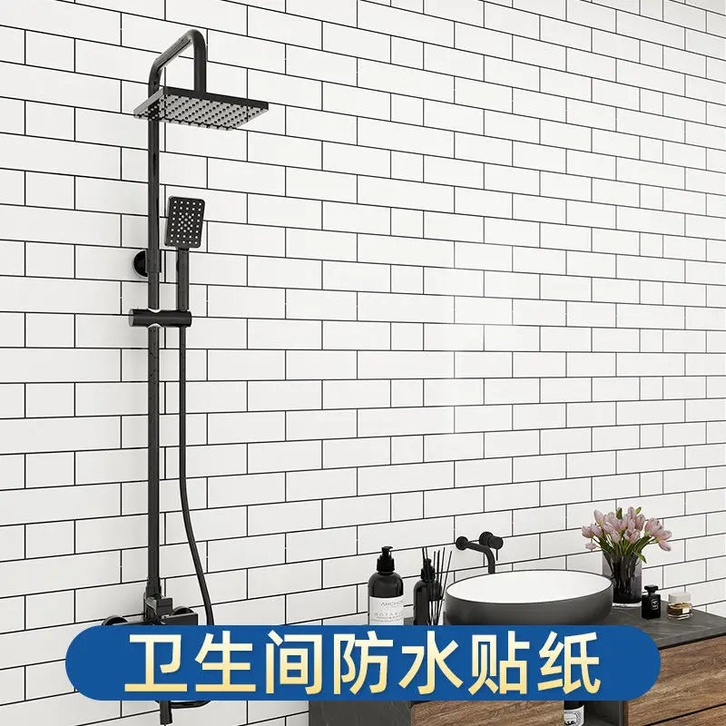 80CM X 10M Wallpaper for Walls In Rolls Toilet Wall Waterproof Self-adhesive Stickers Bathroom Renovation Marble Wall Stickers