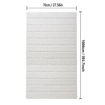 10M 3D Self-Adhesive Brick Pattern Wall Panels Wallpaper DIY Waterproof for Living Room Bedroom Kitchen Background Wall Decor