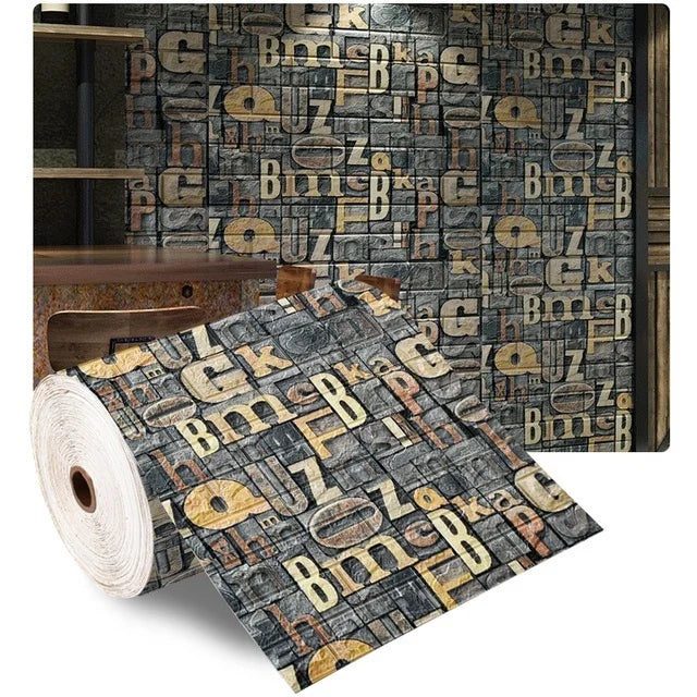 70cmX500cm DIY 3D Wallpaper Moisture Proof Modern Home Decoration Self-adhesive Waterproof Wall Stickers Brick Pattern