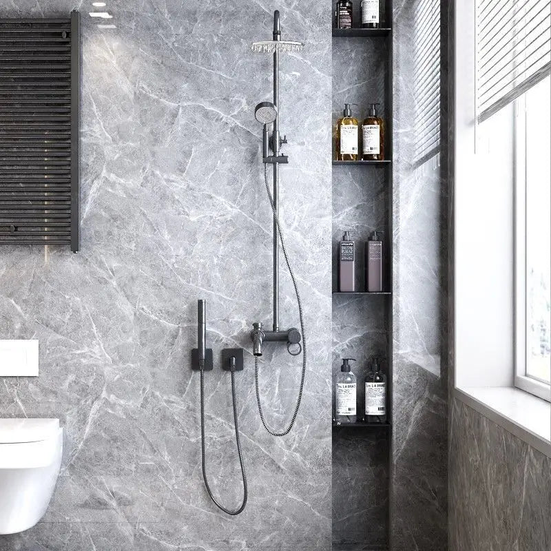 80CM X 10M Wallpaper for Walls In Rolls Toilet Wall Waterproof Self-adhesive Stickers Bathroom Renovation Marble Wall Stickers