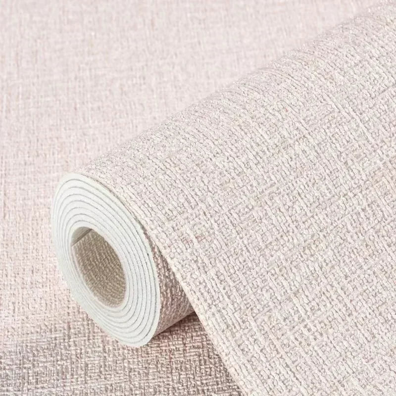 3D Linen Foam Wall Stickers Self-adhesive PVC Thickened Waterproof Background Wall Renovation Wallpaper for Bedroom Living Room