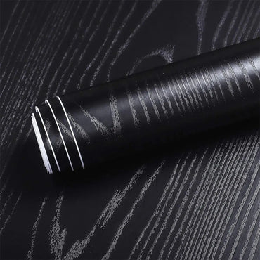 Black Wood Grain Wallpaper Peel And Stick Contact Paper Removable Vinyl Self Adhesive Wallpaper Decorative For Countertops