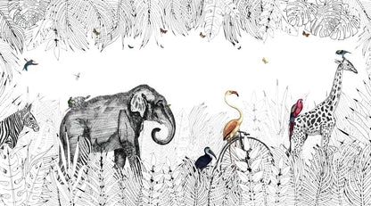 Milofi custom 3D large wallpaper mural hand-painted Nordic forest small animal kindergarten jungle sticker background wall