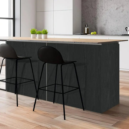 Black Wood Contact Paper Peel and Stick Self-Adhesive Wallpaper,Decorative Vinyl Film for Countertop Cabinets,Easy to Clean