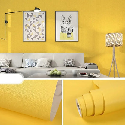 PVC Macaron Solid Color Self-adhesive Wallpaper for Bedroom and Dormitory Renovation Waterproof and Mildew Proof Paper Home