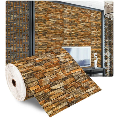 70cmX500cm DIY 3D Wallpaper Moisture Proof Modern Home Decoration Self-adhesive Waterproof Wall Stickers Brick Pattern