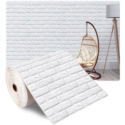 70cmX500cm DIY 3D Wallpaper Moisture Proof Modern Home Decoration Self-adhesive Waterproof Wall Stickers Brick Pattern