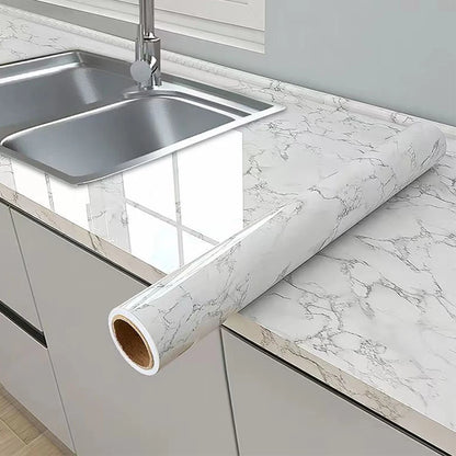Marble Kitchen Oil-Proof Film Stove Waterproof Moisture-Proof Self-Adhesive Wallpaper Countertop Cabinet Renovation Tile Sticker
