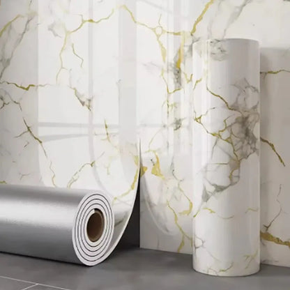 Waterproof and antifouling wall sticker self-adhesive wallpaper 1 roll thick foam marble wallpaper for bedroom and living room