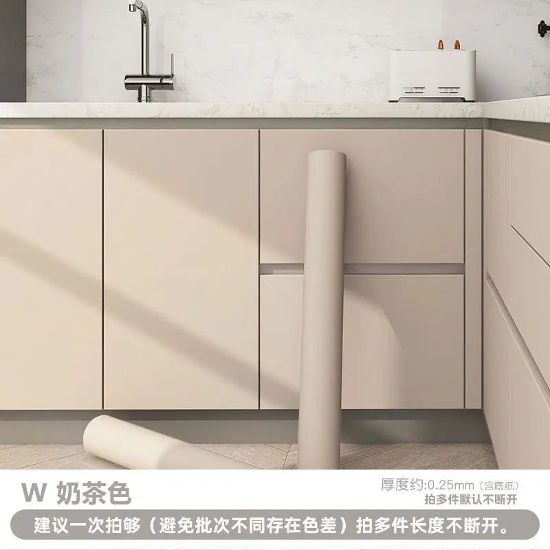 Kitchen Cabinet Self-adhesive Wallpaper Waterproof Oil-proof Thickened Desktop Door Furniture Wall Stickers Formaldehyde-free
