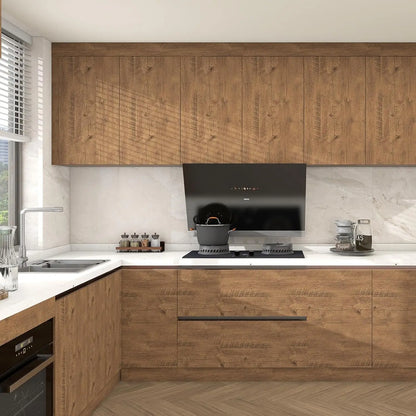 55cm Wide Wood Grain Home Decor Furniture Waterproof Vinyl Wall Sticker Self Adhesive PVC Wallpaper Kitchen Cabinet Door Sticker