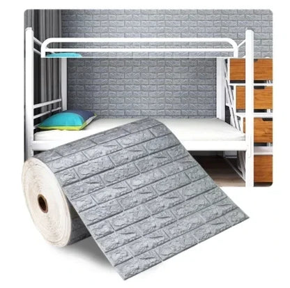 70cmx1/5/10m 3D Wallpaper Decoration Self-adhesive Antique Foam Brick Wallpaper Living Room Bedroom Waterproof 3D Wall Sticker