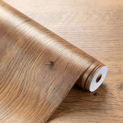 55cm Wide Wood Grain Home Decor Furniture Waterproof Vinyl Wall Sticker Self Adhesive PVC Wallpaper Kitchen Cabinet Door Sticker