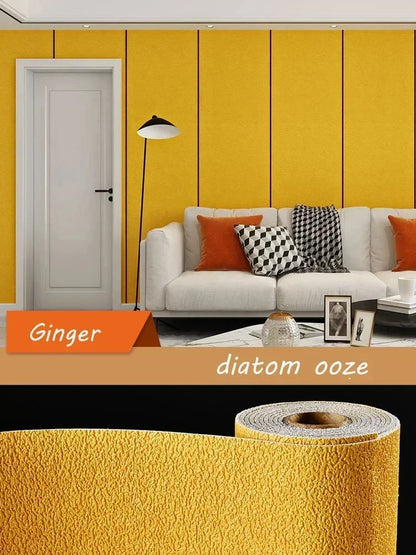 Self-adhesive Diatom Mud Wallpaper Thickened TV Background Linen wallpaper Bedroom Renovation Home Decor XPE Foam Wall Stickers