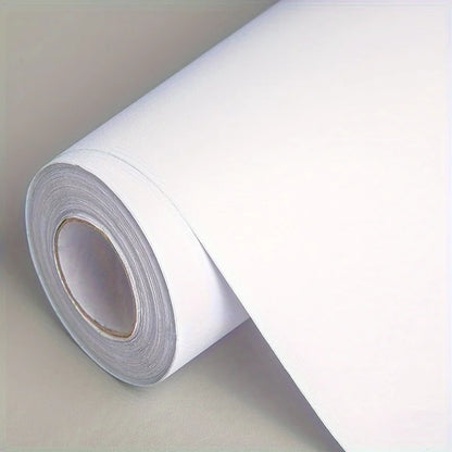 Self-Adhesive White PVC Wallpaper Waterproof Moisture-Resistant  Home Renovation Bedroom & Living Room Table Decor Wallpaper