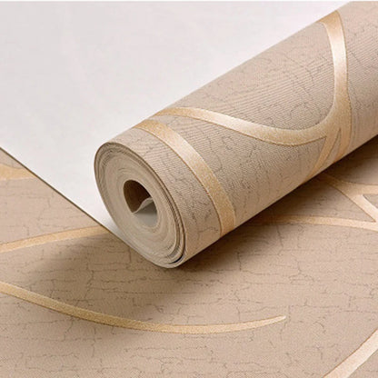 53cm European Modern Bedroom Background 3D Non-woven Moisture-proof Wallpaper Curve Stripes Thickened Wall Stickers