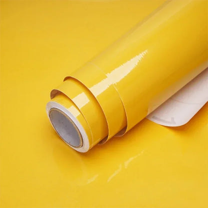 60cm Width Glossy Self Adhesive Solid Wallpaper Vinyl Marble Wall Stickers Waterproof Contact Paper for Kitchen Home Decor Film
