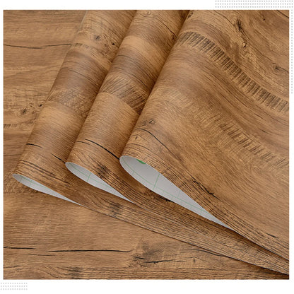 55cm Wide Wood Grain Home Decor Furniture Waterproof Vinyl Wall Sticker Self Adhesive PVC Wallpaper Kitchen Cabinet Door Sticker