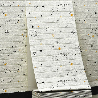 70cmX500cm DIY 3D Wallpaper Moisture Proof Modern Home Decoration Self-adhesive Waterproof Wall Stickers Brick Pattern