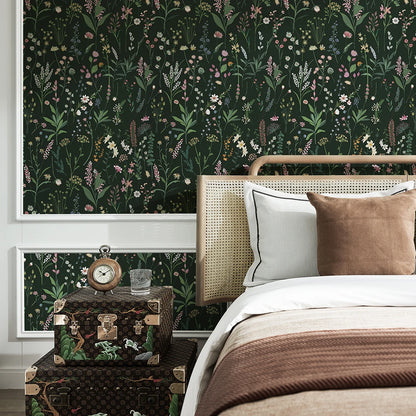Green Leaves And Floral PVC Wallpaper Self-adhesive Spring Fireplace Stickers Waterproof Bathroom PVC Wallpaper Home Decor