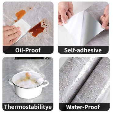 60cm/80cm Marble Self Adhesive Wallpaper Peel and Stick Wallpaper Kitchen Bathroom Contact Paper Modern Waterproof Wall Stickers