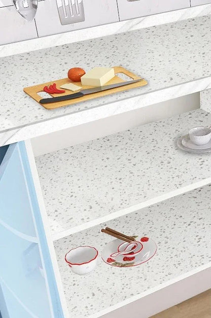 Kitchen Cabinet Pearlescent White Marble Contact Paper Vinyl Self Adhesive Waterproof Wallpaper Peel and Stick Decor Stickers