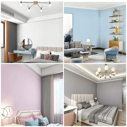 PVC Macaron Solid Color Self-adhesive Wallpaper for Bedroom and Dormitory Renovation Waterproof and Mildew Proof Paper Home
