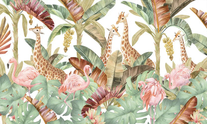 Milofi custom 3D large wallpaper mural hand-painted Nordic forest small animal kindergarten jungle sticker background wall