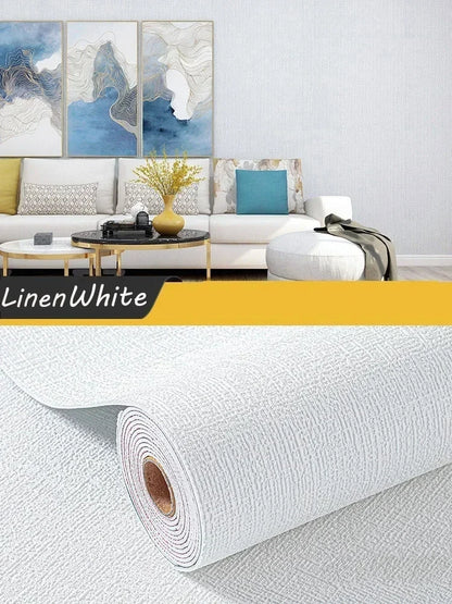 Self-adhesive Diatom Mud Wallpaper Thickened TV Background Linen wallpaper Bedroom Renovation Home Decor XPE Foam Wall Stickers