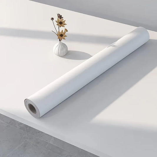Self-Adhesive White PVC Wallpaper Waterproof Moisture-Resistant  Home Renovation Bedroom & Living Room Table Decor Wallpaper