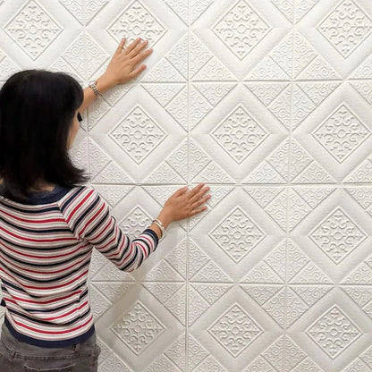 5-20Pcs 35*35cm Ceiling Wallpaper 3D Brick Waterproof Wall Stickers Foam Wall Paper Self-Adhesive Home Decor