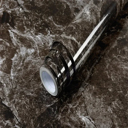 60cm Width Glossy Self Adhesive Solid Wallpaper Vinyl Marble Wall Stickers Waterproof Contact Paper for Kitchen Home Decor Film