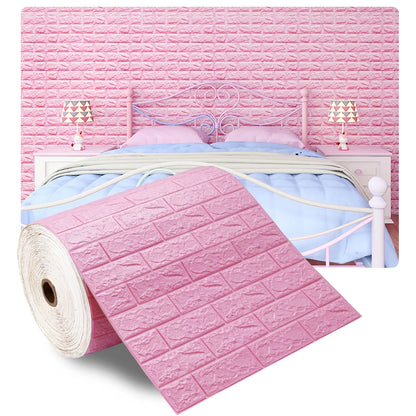 70cmX500cm DIY 3D Wallpaper Moisture Proof Modern Home Decoration Self-adhesive Waterproof Wall Stickers Brick Pattern
