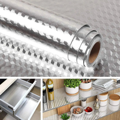 Waterproof Brushed PVC Gold Silver Wall Sticker Wardrobe Cabinet Self Adhesive Furniture Wallpaper Old Fridge Refurbishment Film