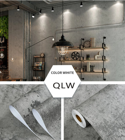Industrial Cement Grey Clothing Store Living Room Decor Contact Paper Vinyl Self Adhesive Waterproof Wallpaper Wall Stickers