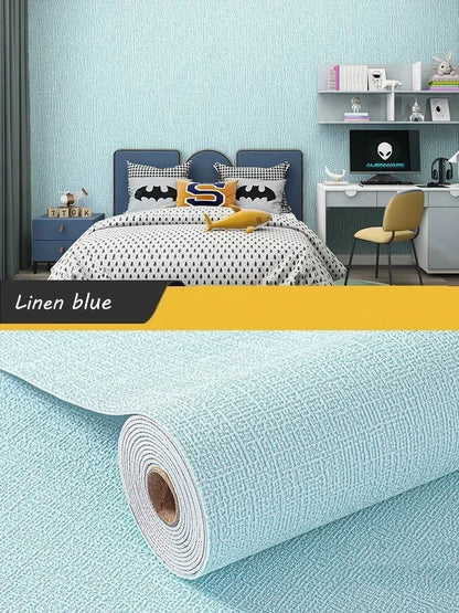 Self-adhesive Diatom Mud Wallpaper Thickened TV Background Linen wallpaper Bedroom Renovation Home Decor XPE Foam Wall Stickers