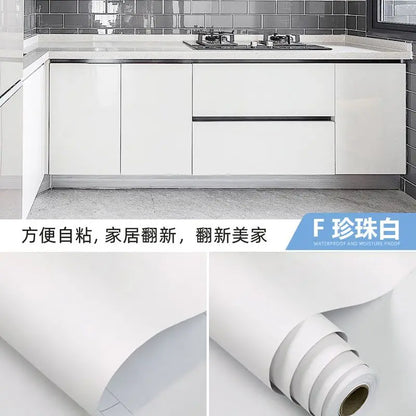 Kitchen Cabinet Self-adhesive Wallpaper Waterproof Oil-proof Thickened Desktop Door Furniture Wall Stickers Formaldehyde-free
