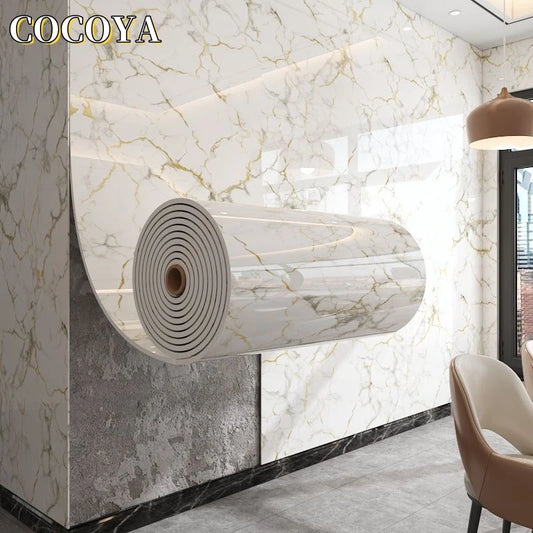 Thick Foam Marble  Peel and Stick Wallpapers Waterproof Wall Stickers Imitation Tile Self Adhesive Wall Paper Bedroom Decoration