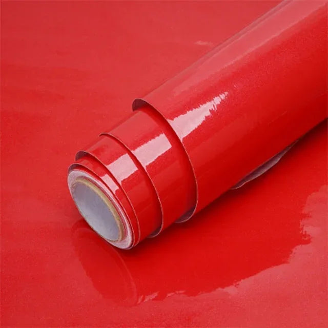 60cm Width Glossy Self Adhesive Solid Wallpaper Vinyl Marble Wall Stickers Waterproof Contact Paper for Kitchen Home Decor Film