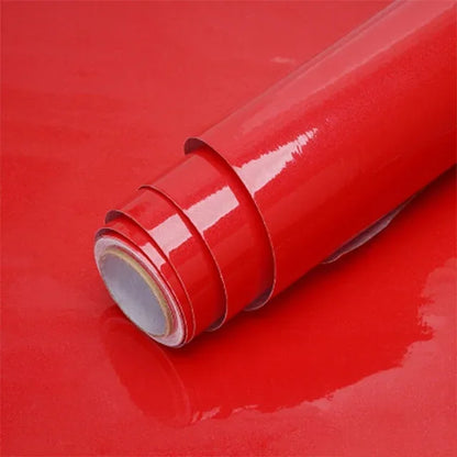 60cm Width Glossy Self Adhesive Solid Wallpaper Vinyl Marble Wall Stickers Waterproof Contact Paper for Kitchen Home Decor Film