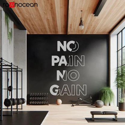 No Pain No Gain Vinyl Wall Decal – Minimalist Gym Decor, Motivational Quote Sticker for Home & Fitness Room Inspiration E984