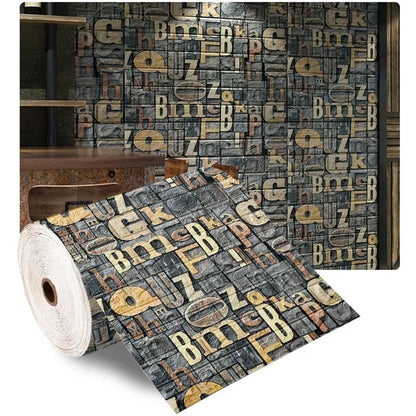 70cmX500cm DIY 3D Wallpaper Moisture Proof Modern Home Decoration Self-adhesive Waterproof Wall Stickers Brick Pattern