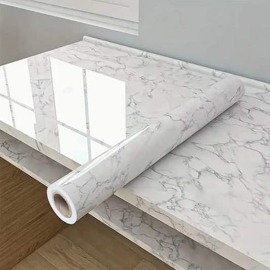 Heat/Waterproof Vinyl Wallpaper - Self-Adhesive Removable Film for Kitchen, Bathroom, Desk & Furniture